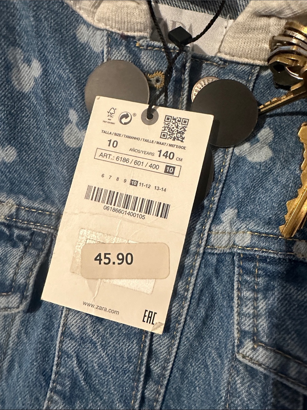 ZARA Mickey Mouse Hooded denim Jacket - Picture 7 of 7